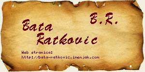 Bata Ratković vizit kartica